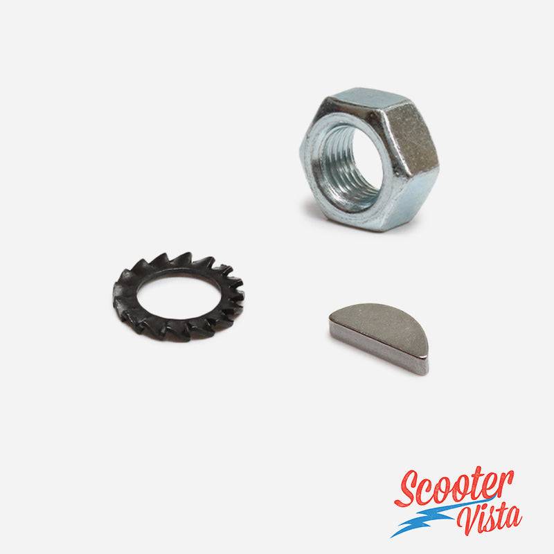 Vespa PX PE T5 Flywheel Nut, Washer & Woodruff Key