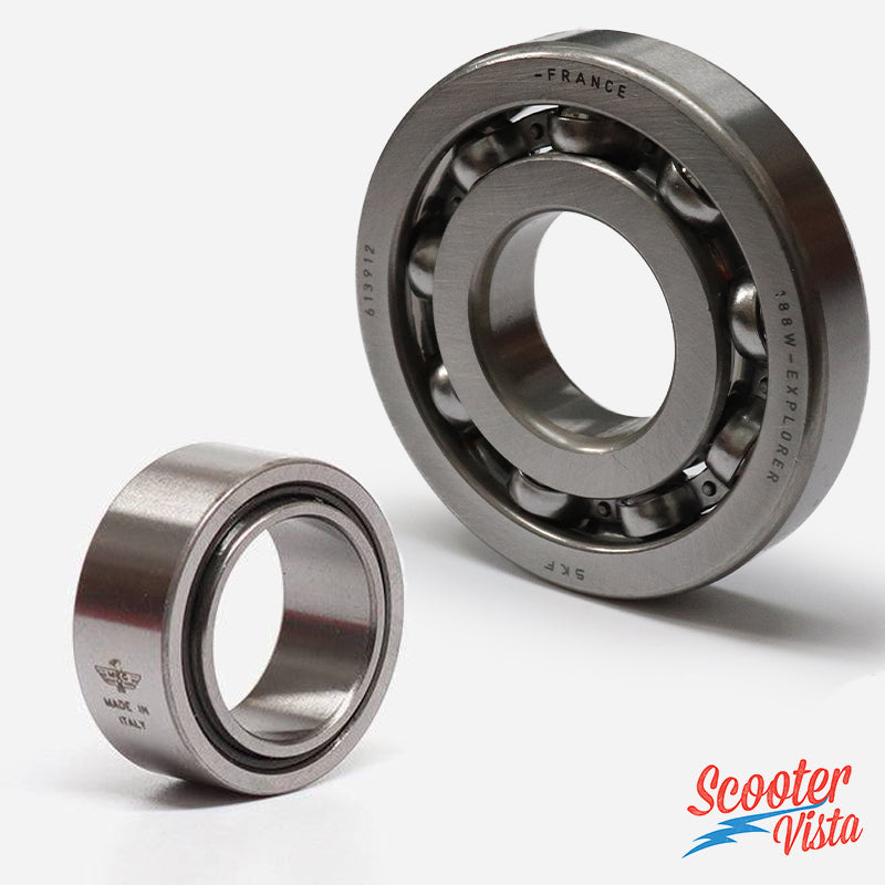 Nadella & SKF Vespa PX PE Flywheel Bearing & 9 Ball Clutch Bearing Set