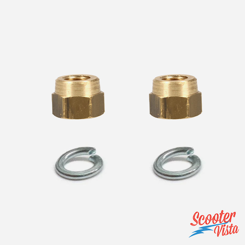 Lambretta LI SX TV DL GP Brass Exhaust Nut & Washer Set
