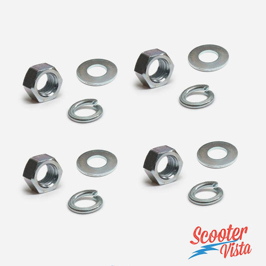 Vespa M7 Cylinder Stud Nut & Washer Set (set of 4)