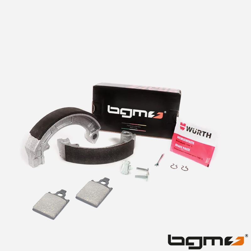 BGM Vespa PX PE Rear Brake Shoes & Front Brake Pads (grimeca)