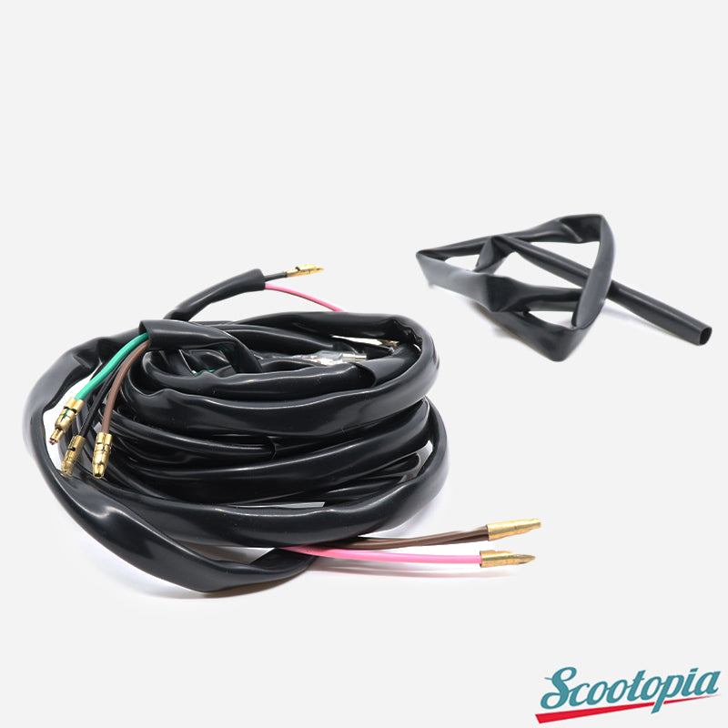 Scootopia Lambretta LI SX TV DL GP 12v Black Simple Wiring Loom (2 pin brake switch)