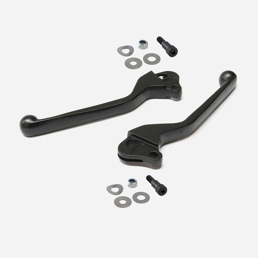 Vespa PX PE T5 Black Dog Leg Clutch & Brake Lever Set with SIP Pivot Pins