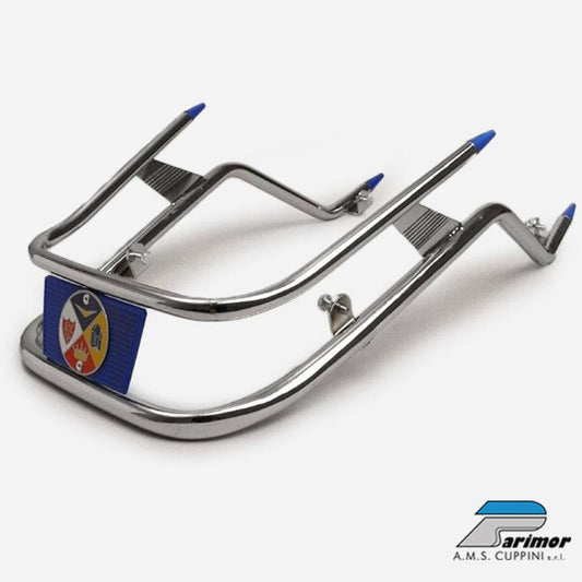 Cuppini Vespa PX PE Chrome Front Mudguard Bumper Bar (blue)