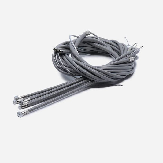 Lambretta Friction Free DL & GP Grey Cable Set with Extra Long Throttle Cable
