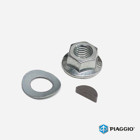 Piaggio Vespa PX PE Cosa 2 Flanged Clutch Nut, Washer & Woodruff Key