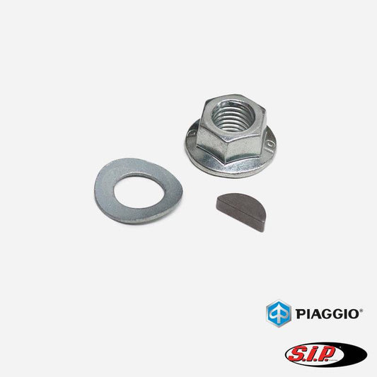 Piaggio Vespa PX PE EFL M.Y. Cosa 2 Flanged Clutch Nut, Washer & Woodruff Key
