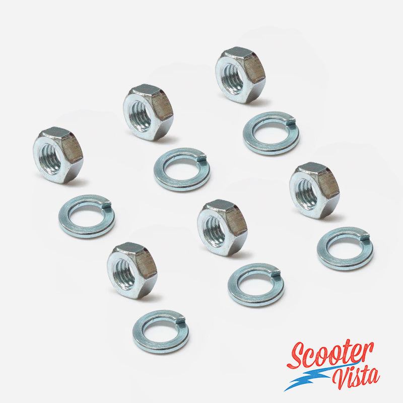 Lambretta LI SX TV DL GP Gearbox End Plate Nut & Washer Set