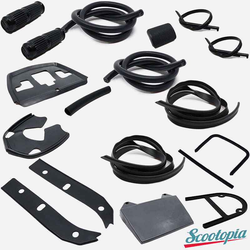 Scootopia Lambretta LIs SX TV GP Black Body Rubber Set