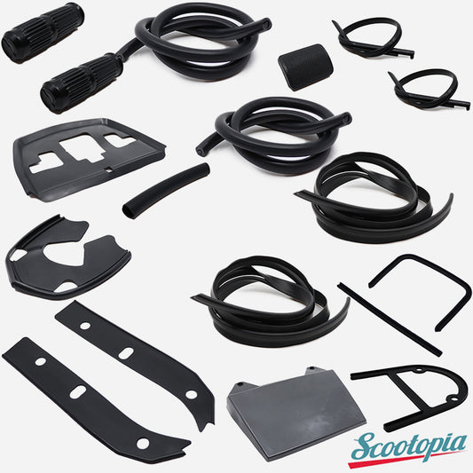 Scootopia Lambretta LIs SX TV GP Black Body Rubber Set