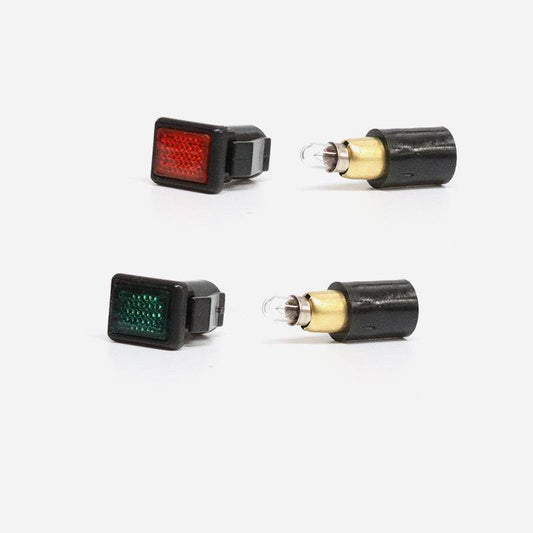 Vespa Mk1 PX PE Handlebar Warning Light Gem & Bulb Holder Set