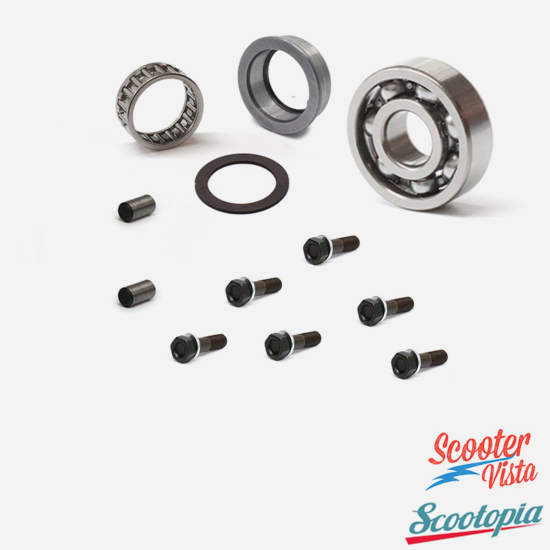 Scootopia Lambretta LI SX TV DL GP Gearbox End Plate Bearing & Stud Set