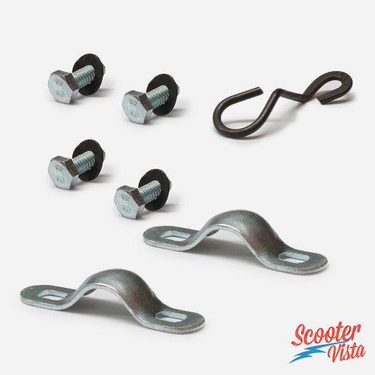 Lambretta Series 1 LI TV Handlebar Olive Clamp Set & Wire Guide