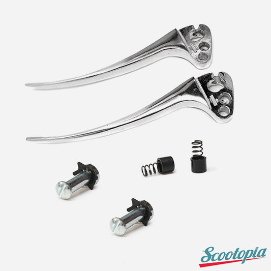 Scootopia Lambretta Series 1 & 2 LI TV Handlebar Lever Set & Fixings