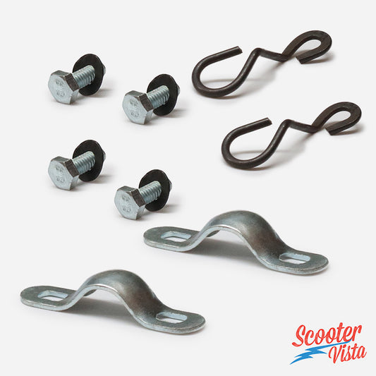 Lambretta Series 2 LI TV Handlebar Olive Clamp & Guide Set