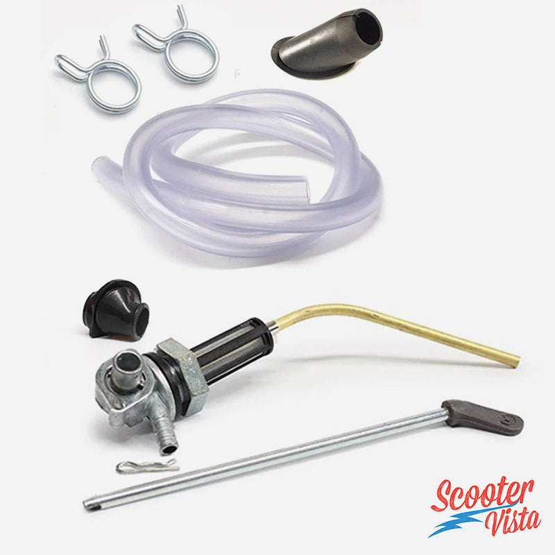 Vespa Sprint Super PX PE T5 Petrol / Fuel Tap with Pipe, Grommets & Clip (with reserve)