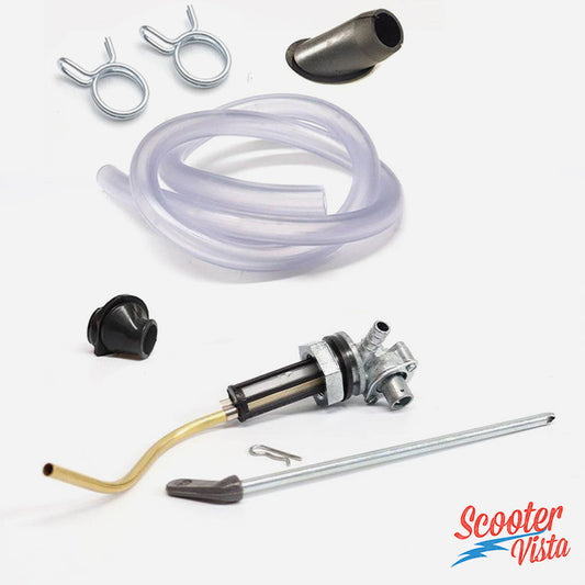 Vespa PX PE T5 Petrol / Fuel Tap with Pipe, Grommets & Clip (without reserve)