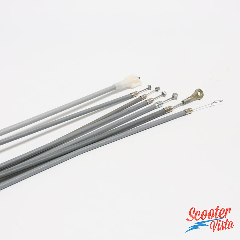 Vespa PX PE EFL Friction Free Grey Cable Set (disc brake with autolube)
