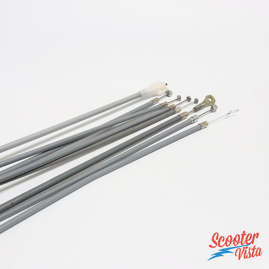 Vespa PX PE EFL Friction Free Grey Cable Set (drum brake with autolube)