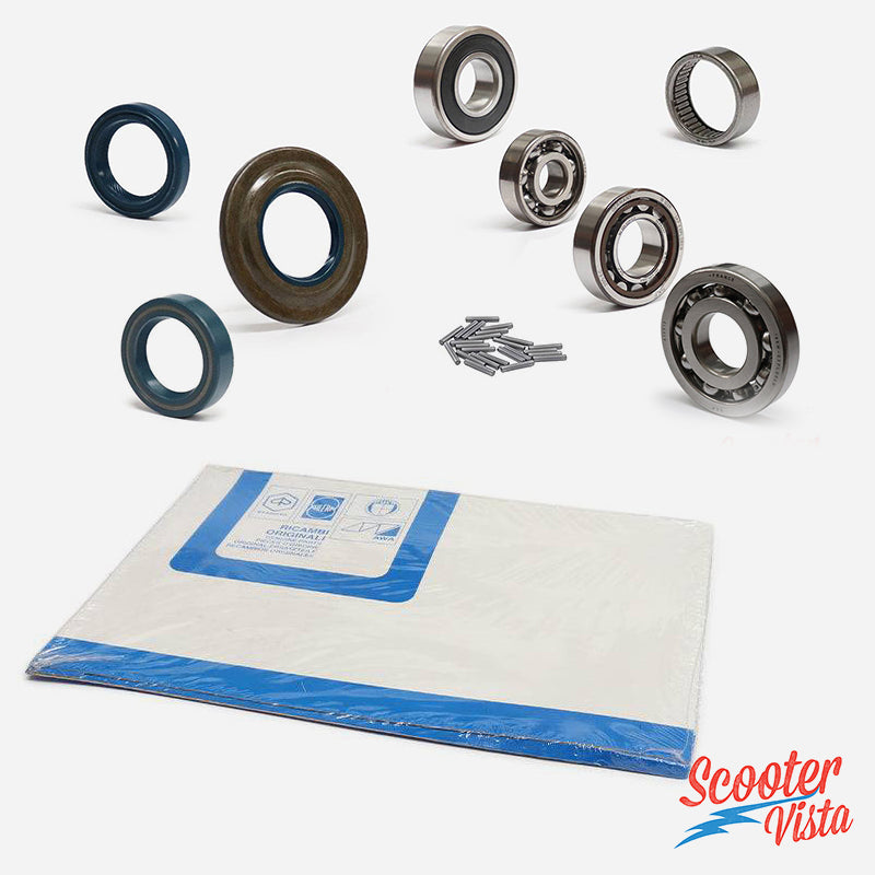 SKF Shaft Bearing & Gasket Kit For Vespa PK 50 XL, N, HP, FL2 Models | Complete Engine Rebuild Set With Fender Gaskets